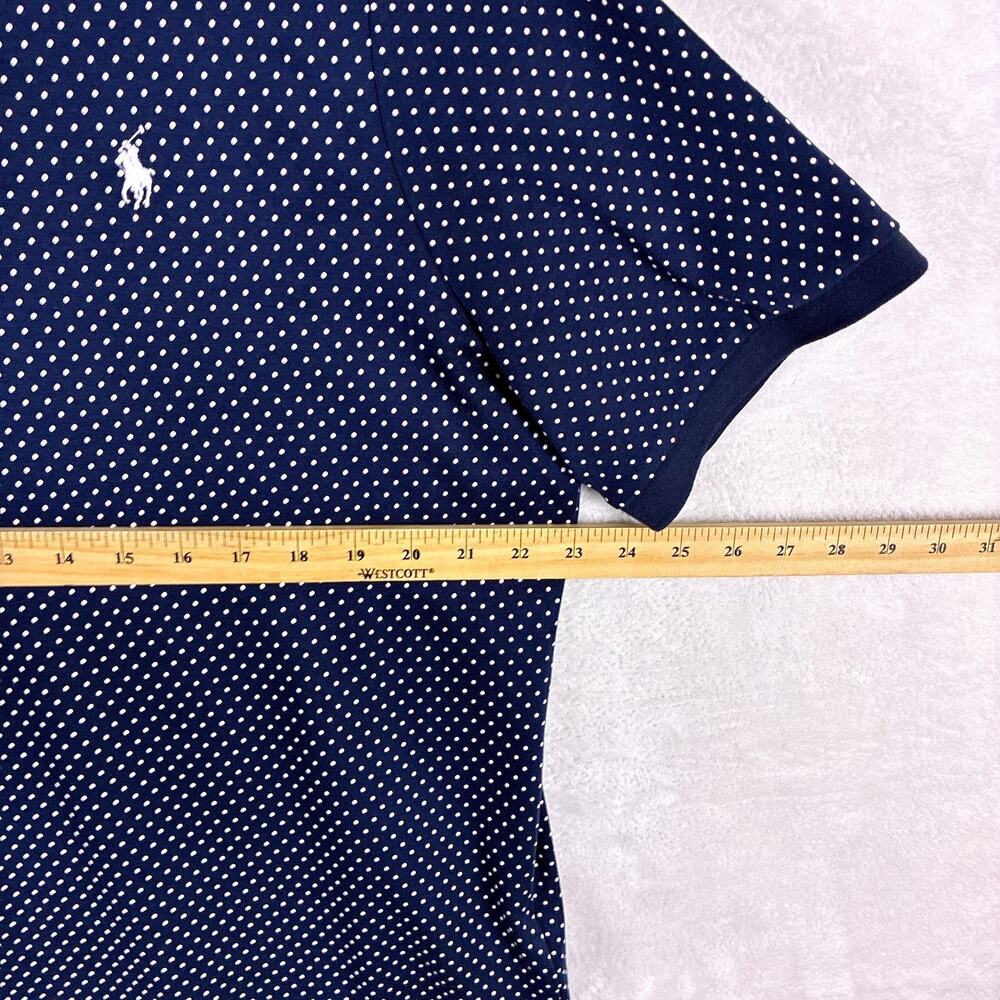 Polo Ralph Lauren Polo Shirt Mens L Navy White Polka Dot Preppy Classic Golf - Picture 5 of 8